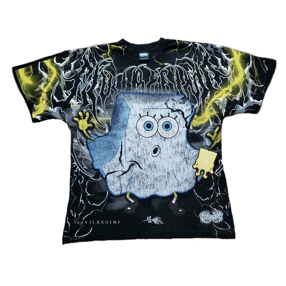 Civil Regime X SpongeBob SquarePants Say Boo Medium OVERSIZED Black T-Shirt